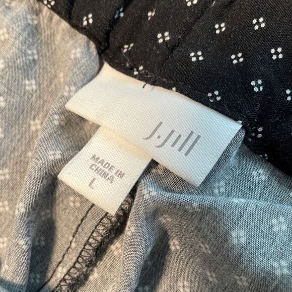 J. Jill black print breathable comfortable pants with pockets size L - Picture 6 of 9